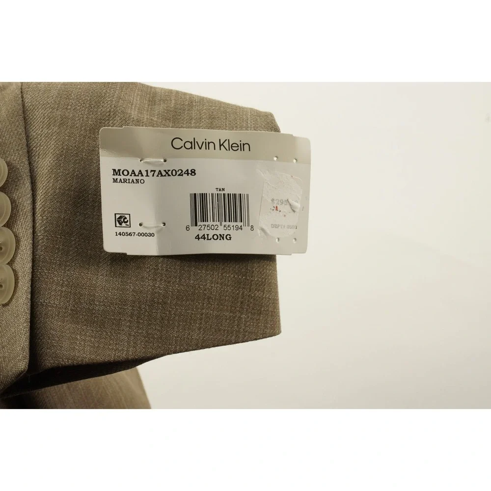 $295 Calvin‎ Klein Mariano Soft Slim Stretch Performance Sport Coat Mens 44L Tan